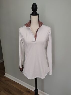 The Tailored Sportsman Equestrian Show Shirt Snake Skin Print Accent M